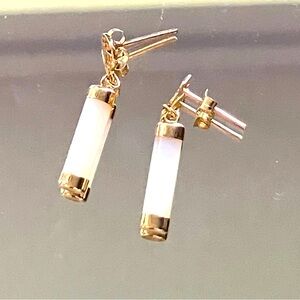 14k Genuine Jade Earrings